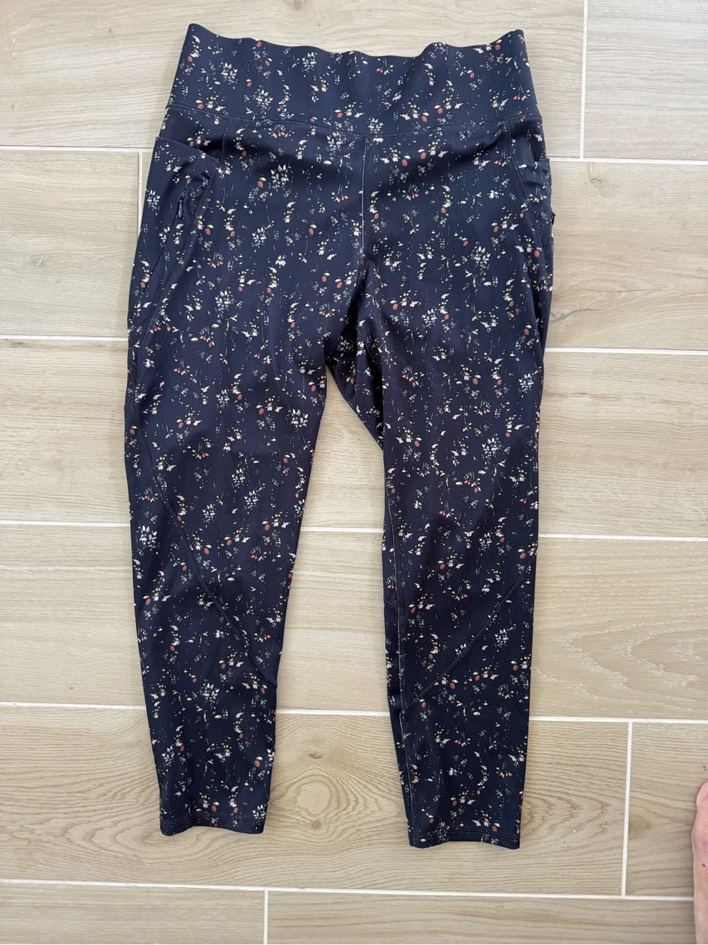 Floral High-Waist Leggings - Navy